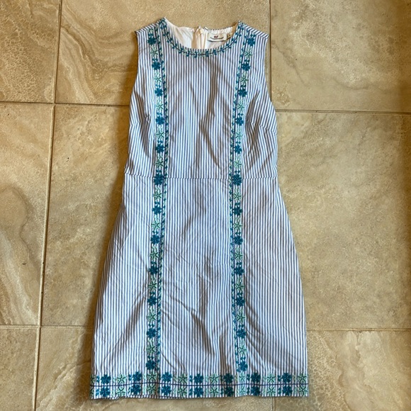 Vineyard Vines Pop Embroidered Shift Dress Blue and Green Size 0 - Picture 2 of 6